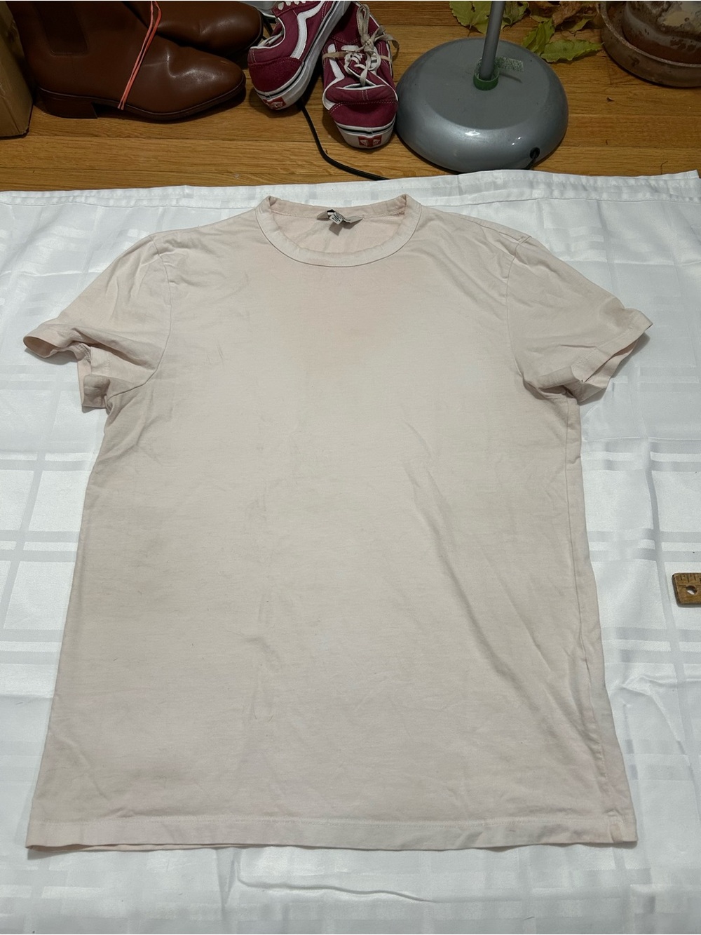 Club Monaco Men's Crewneck Tee in Pale Beige